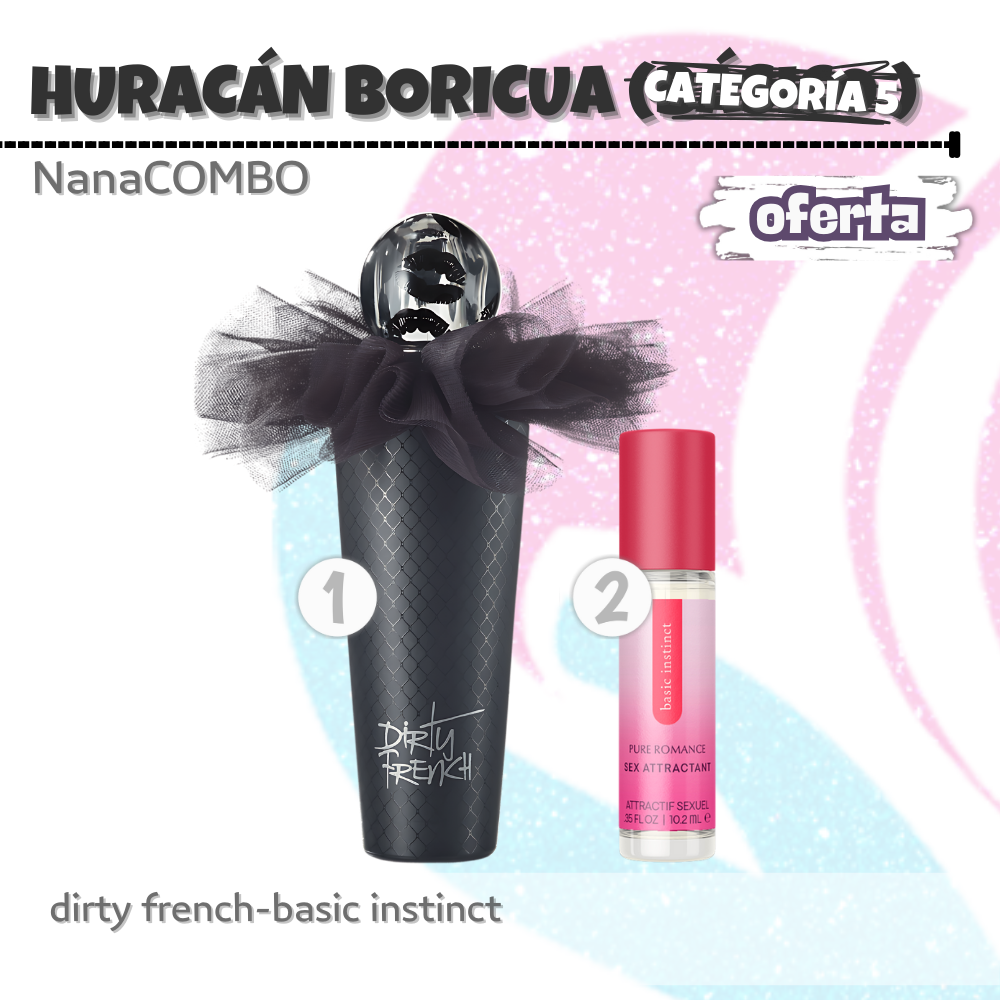 NanaCombo Huracán Boricua Categoria 5: Fragancias con feromonas que potencian tu encanto y seducen con lujo, misterio y pasión en cada ocasión.