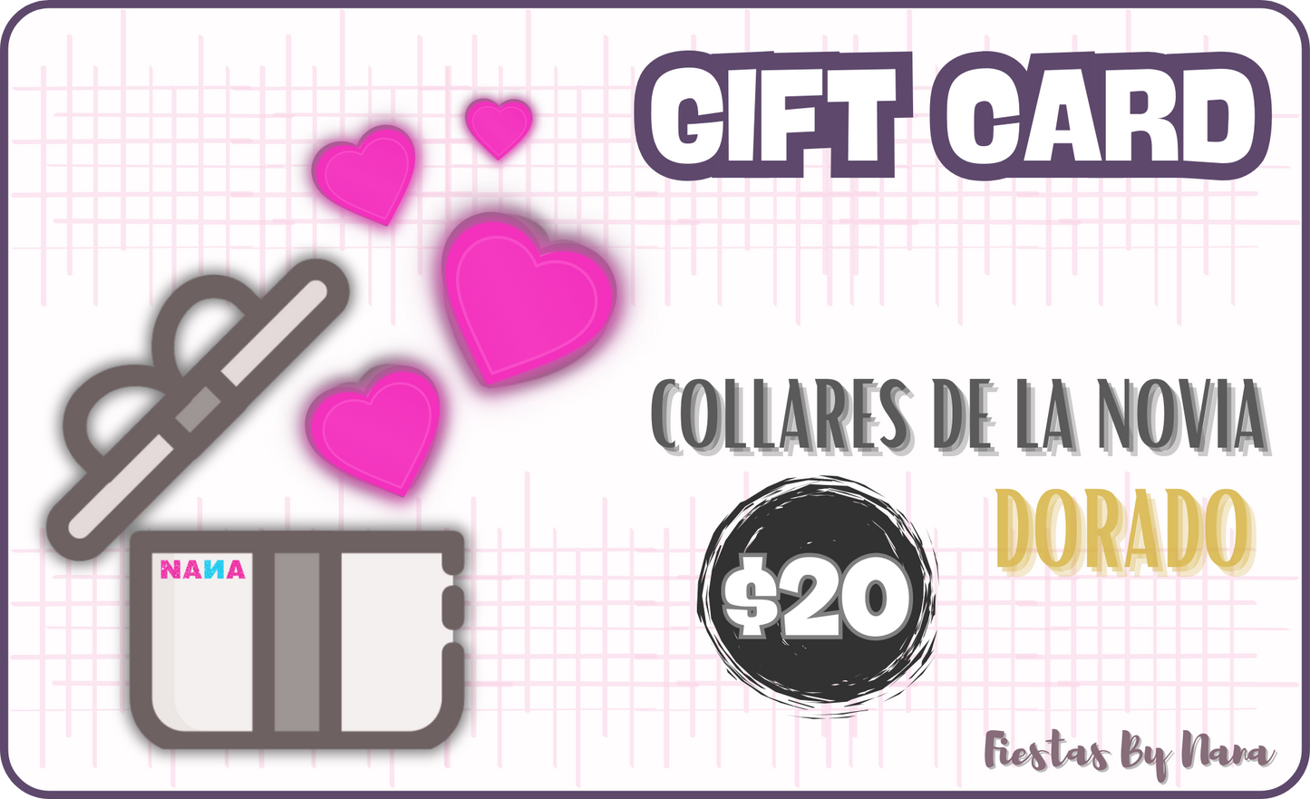 Collares para la Novia - DORADO ($20) - Fiestas by Nana, LLC