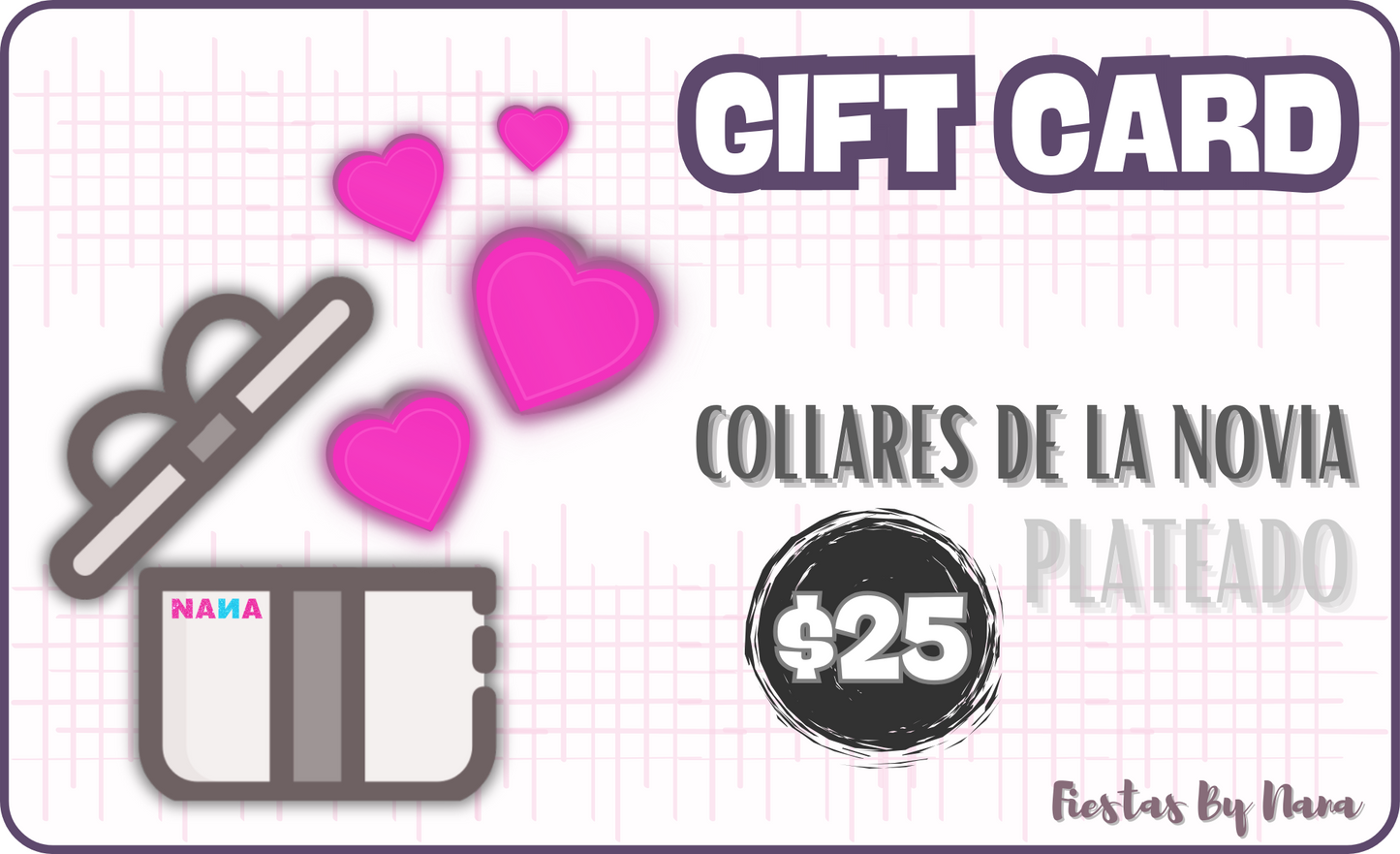 Collares para la Novia - PLATEADO ($25) - Fiestas by Nana, LLC