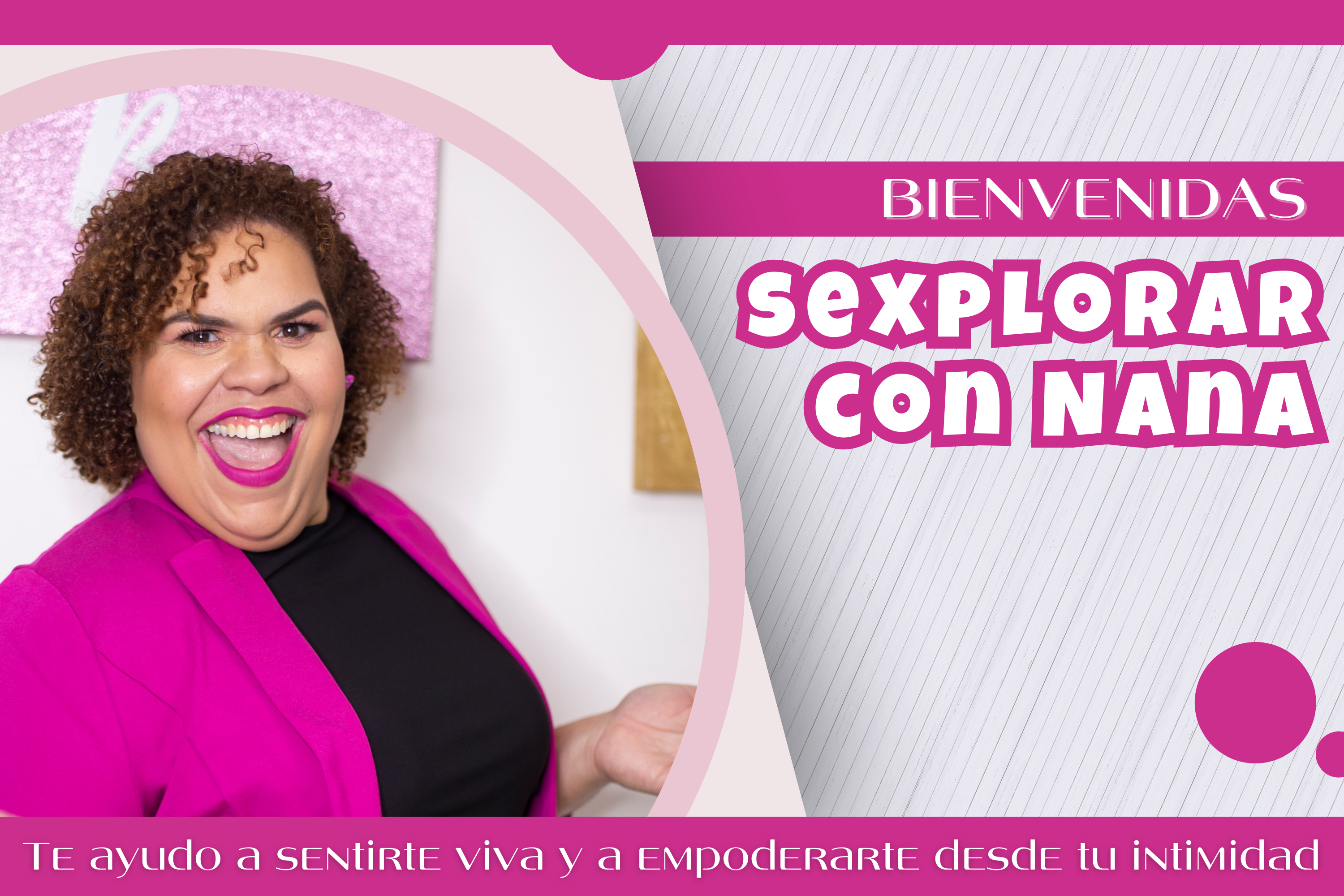 Banner de Sexplorar con Nana con una imagen sensual y elegante que invita a explorar el placer y el bienestar íntimo. Mensaje principal destacando productos para la sensualidad, el autoconocimiento y la conexión en pareja, con una llamada a la acción para descubrir la colección especial